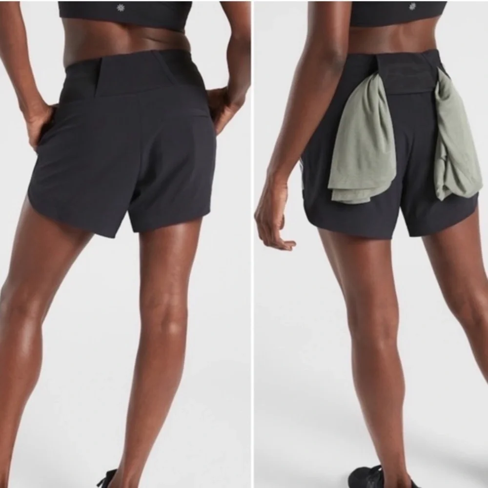 Athleta Ascender Athletic Gym Shorts Side Stripes Running Workout - Picture 5 of 12